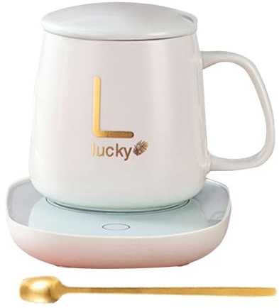 Chauffe-Tasse à Café, Chauffe Tasse USB avec Plaque Chauffante, Chauffe-Tasse électrique Portable, Chauffe-Tasse pour Bureau, Chauffe-Boissons, pour Chauffer Le Café, Le Thé, Chocolat Au Lait, blanc
