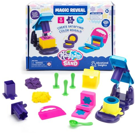 Learning Resources Playfoam Magisches Sandeln, Sensorikspielzeug für Kinder ab 3 Jahren, über 1,3kg Spielsand, 4 Farben, 11 Werkzeuge, trocknet nie aus, Designs erstellen, schneiden und zeigen