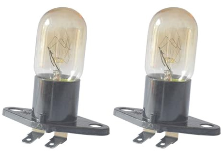 Zenlir Ampoule Remplacement pour Four À Micro-Ondes 2 Paquets D'ampoules 2A 250V 20W 2 Broches Installation Facile