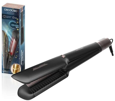 Cecotec Piastra Asciugacapelli Air Lisse Black. Motore Brushless 600W, da Bagnati a Asciutti, Temp. Máx 230ºC, Ionica e Air&Care, Filtro Estraibile, Schermo, Blocco Piastre, Protegge i Capelli