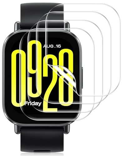 Pnakqil Skärmskydd för Xiaomi Redmi Watch 5, flexibel TPU | 4 delar klar HD-film, [reptålig, vattentät, bubbelfri], full täckning för Xiaomi Redmi Watch 5
