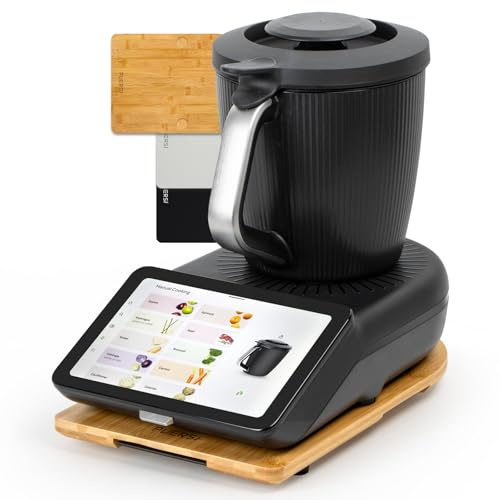 PUERSI Glidbräda TM7 för Thermomix, 2:a generationen, bräda för Thermomix med hjul, lätt glidande bambu rullbräda/slider – bambu