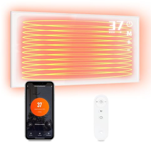 Mursche Infrarot Wandheizung Infrarotheizung 450W - Thermostat Heizung Elektrisch Infrarotheizung Standgerät mit Fernbedienung Elektroheizung Energiesparend mit Elektroheizkörper Wandmontage APP WiFi