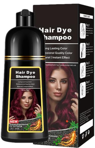 Champú de tinte para el cabello, 500 ml de champú de color de cabello para pelos grises, champús de color natural de larga duración para hombres, colores de mujeres en 10-15 minutos