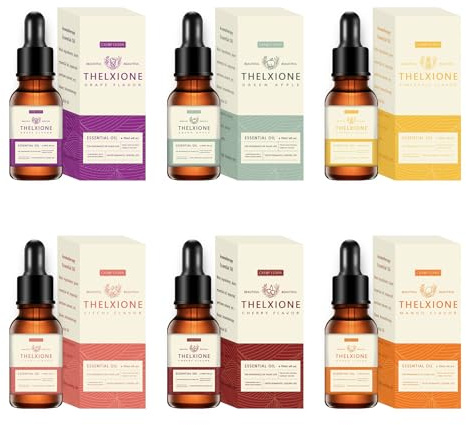 Fruktiga eteriska oljor set med 6 stycken aromaterapi frukt doftolja presentset fruktig diffuser oljor ljus tillverkning med grönt äpple litchi körsbär mango druva ananas för doftlampa och diffusor