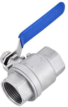 Vanne à bille Vanne à bille filetée en deux parties acier inoxydable, filetage femelle 1/2 pouce 1, creuse et pleine, for usage atelier(DN15,Solid-ball)