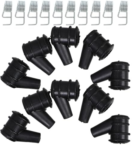 Uonlytech Cappucci per Candela Motosega 10 Pezzi Kit Molla Integrata e Copertura in Gomma, Accessori per Manutenzione Macchine da Giardino e Applicazioni di Registrazione Esterna