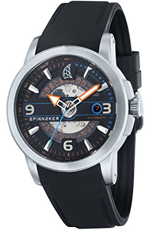 Spinnaker Herren Datum klassisch Automatik Uhr mit Silikon Armband SP-5041-01