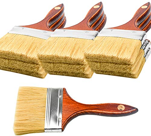 10 STK Pinselset Profi Malerpinsel Set Holz Pinsel Pinsel Set für Farbe, Lack, Beizen, Klebstoff - Pinselset Maler, Lasurpinsel Set, Lackpinsel Set zum Streichen, DIY