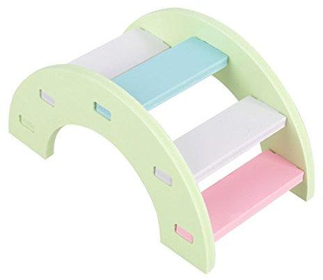 Hölzerne Hamster spielen Brückenspielzeug, Regenbogen-Wippe spielen Brückenspielzeug für Haustier-Meerschweinchen-Mäuse(Grün)