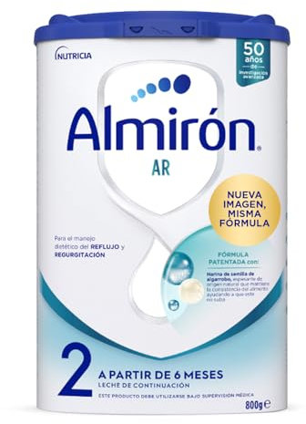 Almirón AR 2, Leche en Polvo de Inicio para Bebé, Fórmula Anti Regurgitación, Fórmula Especializada, Leche Almirón 2 AR con Harina de Semilla de Algarrobo, Leche Bebé Desde 6 Meses, 800g