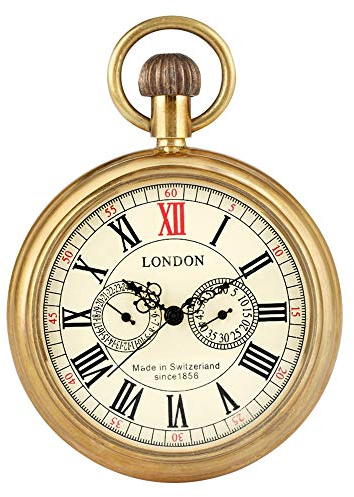 Vintage Copper Design Hand Winding Mechanical Pocket Watch Mens Watches