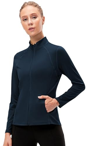 Veste de Sport à Manches Longues et Fermeture éclair pour Dames, Hauts de Fitness ajustés, Sweat-Shirt de Yoga Flexible, Hauts de Course à séchage Rapide pour Femmes, Hauts de Sport Noirs 12613