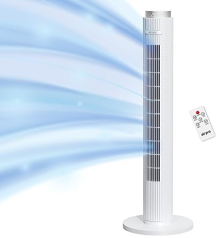 Air Pro Smart 38 Tower Fan- Oscillating Bladeless Fan with Remote - Tall Compact 3 Speeds Quiet Cooling Fan - Floor Standing Fan Perfect for Home and Office- LED Display, 4 Modes, 12 Hour Timer