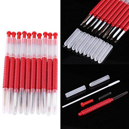 10pcs Apicoltura Innesto in Movimento Strumento per Innesto Regina, Strumento per Innesto Cinese Coglilarva Vernice Api Regine Strumento per Ago Testa di Corno di Bue Spostare