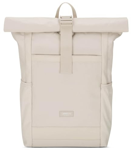 LARKSON Rolltop Rucksack Damen Groß Beige - No 2 - Daypack für Schule, Uni, Fahrrad - 16 Zoll Laptop Fach für Arbeit - Nachhaltig - Anti-Diebstahl - Wasserabweisend