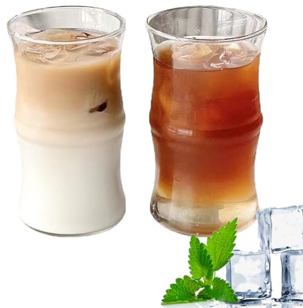 NSXIN 2er Set Latte Macchiato Gläser, 400ml Cappuccino Kaffeegläser Teegläser Kristall trinkgläser, Hitzebeständig, Cocktail, Eiskaffee, Fruchtsaft (2 STK)