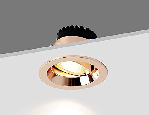 TaleTre Faretti da incasso a soffitto a LED in oro rosa Lampada da incasso 7W 92MM Luci a pannello rotonde Evidenziare l'illuminazione a soffitto ad angolo regolabile for scale Cucina Bagno Ufficio (C