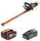 WORX WG264E Akku-Heckenschere 20V, effizienter & präziser Schnitt durch hochwertige Doppelklinge, 56 cm Schwertlänge, 20mm Zahnabstand, Messerspitzenschutz, inkl. 4Ah Akku & Ladegerät