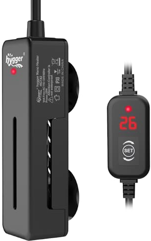 hygger Aquarium Heizstab Klein, Mini Aquarium Heizung für Betta Schildkröten,50W Aquarium Heizer mit Digitalanzeige Steuerung, Fish Tank Heater für 19-38L Tanks