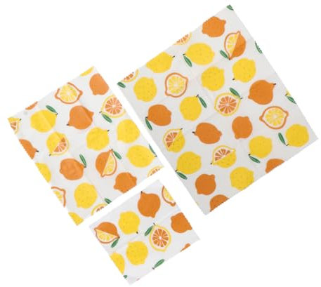 BCOATH 3pcs Beeswax Paper Wrap Reusable Food Storage Covers Fresh-Keeping Cloth