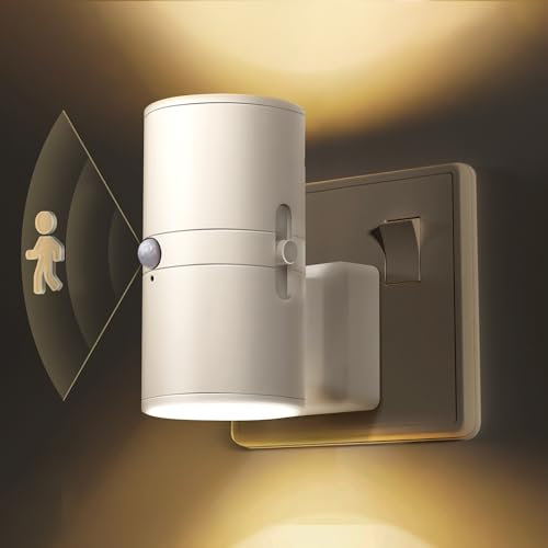 LOHAS-LED Motion Sensor Night Light, [1 Pack] Motion Activated Night Light Plug in, 0-100LM Dimmable Night Lights, 3000K, Motion Sensor Light Indoor for Bathroom Stairway Hallway Bedroom Kids Elderly