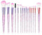 AOZUO 15 Pièces Kit Pinceaux Maquillages,Pinceau Maquillage Enfant,Set Pinceaux Maquillage Pinceaux De Professionnels Pour Fond De Teint Poudre Fard À Paupières Correcteur Blush