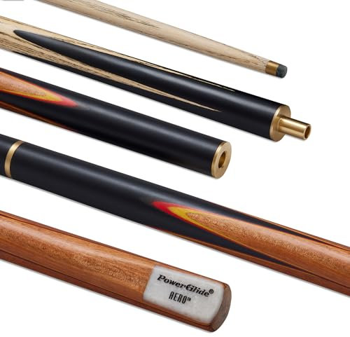 POWERGLIDE Aero Snooker-Queue, Schwarz, Rot, Gelb, Braun, 3/4 Jointed