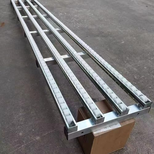 Adjustable Stainless Steel Conveyor Roller Stand - Unpowered Transport Pulley Belt for 600/500/400 MM Lines 24 Width 10ft Length Heavy-Duty Feed Frame
