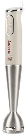 Girmi MX03 Mixer a Immersione, 400 W, Motore DC, Fusto lungo 19 cm e lame INOX, 2 Velocità, Impugnatura ergonomica, Gesso