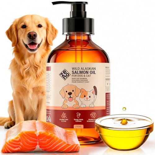 ZENO Wild Salmon Oil for Dogs & Cats - Omega 3 Fish Oil for Dogs with EPA & DHA supplements for Skin & Coat, Dandruff, Joint and Brain Support, Heart & Immune System - 250 ml