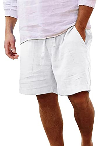 Pantaloncini Uomo Pantaloni Lino Uomo Estivi Pantaloncini Corti Pantalone Corto Bermuda Taglie Forti Leggeri Cotone Di Short Leggero Sportivi Sport Abbigliamento Camicia Con Tasche Basket Da Lavoro