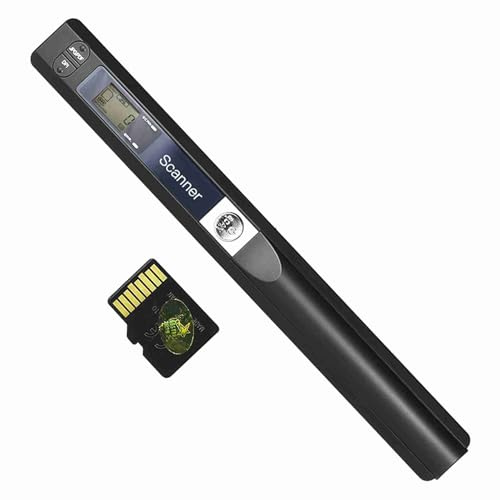 Domary Bärbar Handhållen Skanner, A4-storlek 900DPI Trådlös Stavskanner med 8 GB TF-kort och Skyddsväska för Affärsdokument Kvittoböcker