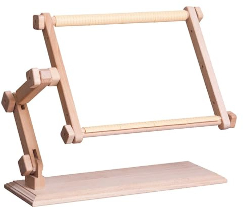 MARUSSIA 1355-003 Pinocchio Support à broder en bois avec cadre à broder Marron 25 x 32 cm