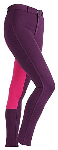 Shires Maids Wessex Two Tone Jodhpurs - Purple/Pink: Age 7/8 Yrs