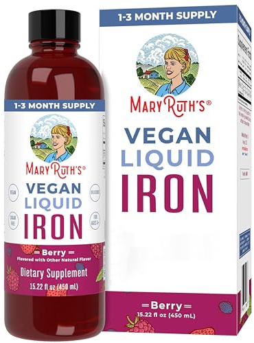 MaryRuth Organics, Liquid Iron, Vegan Liquid Iron, 450ml, Vegetarian, Gluten-Free, Soy-Free, Non-GMO