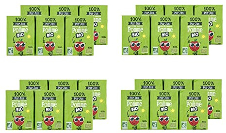 Lot 4x Pur jus de pomme BIO - 200ml x 6 briquettes