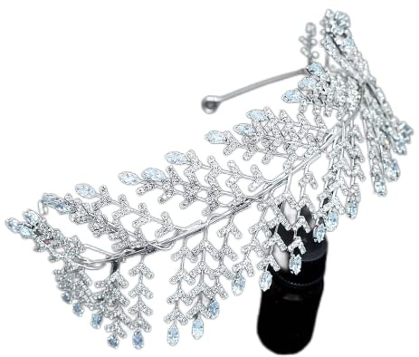 DUPLUSFUN Tiara Corona di Cristallo Copricapo da Sposa con Fascia da Sposa in zircone, Copricapo da Sposa per Capelli da Donna diademi per Copricapo da Sposa Copricapo da Sposa