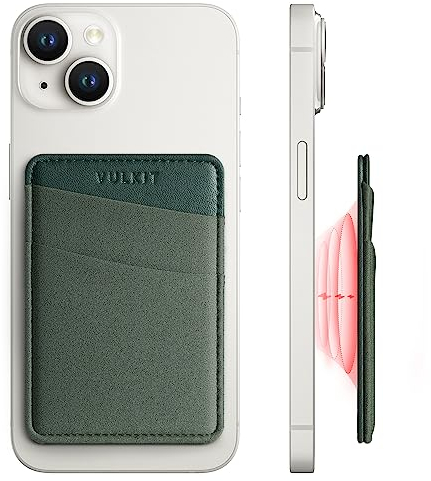 VULKIT Cartera Magsafe Compatible con Serie iPhone 15/14/13/12, Tarjetero RFID de Lycra Elástica con Imán MagSafe