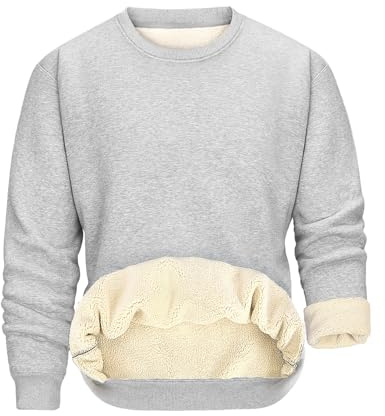Felpa Termica Uomo, Felpe Classic Girocollo, Sweatshirt in Manica Lunga Tinta Unita, Sweater Top Casual Sportivo