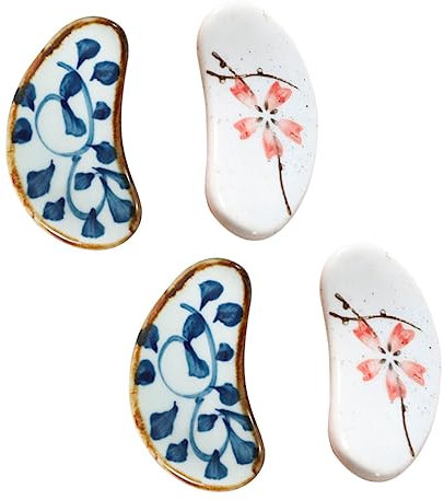 PRETYZOOM 4 Stück Essstäbchenhalter aus Keramik Retro Japanischer Essstäbchenablage mit Löffel und Gabelhalter Leicht und Kompakt für Zuhause und Restaurant