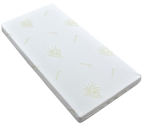 Baby Delux Baby Matratze Kindermatratze 70x140 cm Aloe Vera Schaumstoff Oeko-TEX für Babybett Kinderbett (70x140x6 cm Aloe Vera)