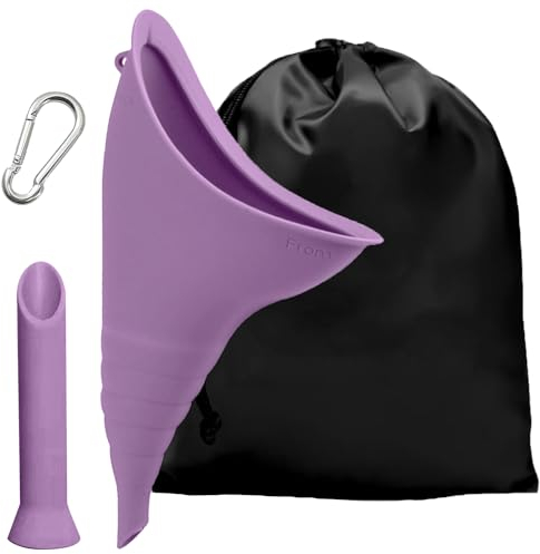 JOOTUEPO Tragbares Silikon Trichter Wiederverwendbarer Frauenurinal für Frauen, Urinal zum Reisen Wandern Camping Aktivitäten Auto（Lila）