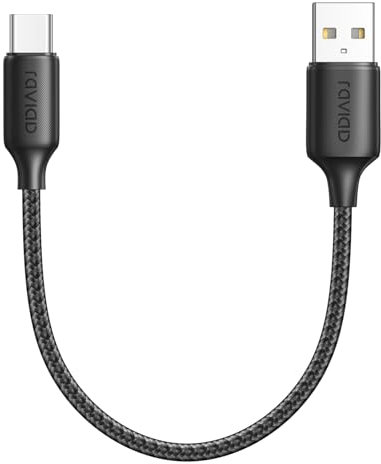 RAVIAD USB C Kabel Kurz 30CM, Schnellladekabel 3A Nylon Geflochtenes USB C Ladekabel Kurz Kompatibel Mit iPhone 15/15 Pro Max, Samsung Galaxy S23/S22/S21/S10, Note 10, Huawei P40/P30, Google Pixel