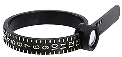 Anello Sizer - Anello Sizer Ruler | Strumento di misurazione 'anello | Misura anello 1-17 US Anello Sizer Kit di misura con vetro Magnified con finestra Magnified Measurement Tool, Ring Measurer