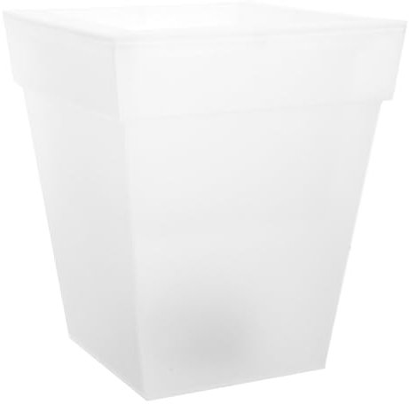 Happyyami Lámpara De Maceta Cuadrada Solar Para Jardín Maceta Decorativa De Plástico Lámpara Solar Iluminación Exterior Para Terraza Macetero Luminoso