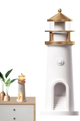 Luz nocturna LED náutica – Lámpara de ambiente romántico para mesita de noche, luces nocturnas de proyección de luna para dormitorio, decoración del hogar con temática náutica resistente, lámpara de