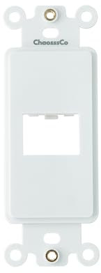 ChaosssCo 1-Port Decorator Insert with Nut, Wall Plate Adapter for HDMI, Keystone, Ethernet (White, 2 Pack)