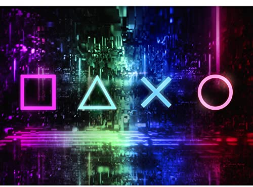 Runa Art Fototapete Spielkonsole Gamers 352 x 250 cm Vlies Tapeten XXL Moderne Wandtapete Wohnzimmer Schlafzimmer Schwarz Bunt 9547011a