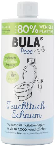 BULA® Popo NACHFÜLL-Flasche (750 ml) NUR ZUM AUFFÜLLEN unserer 150 u. 50 ml-Flasche! | ersetzt bis zu 1.000 Feuchttücher! | mit Inhaltsstoffen aus natürlichem Ursprung